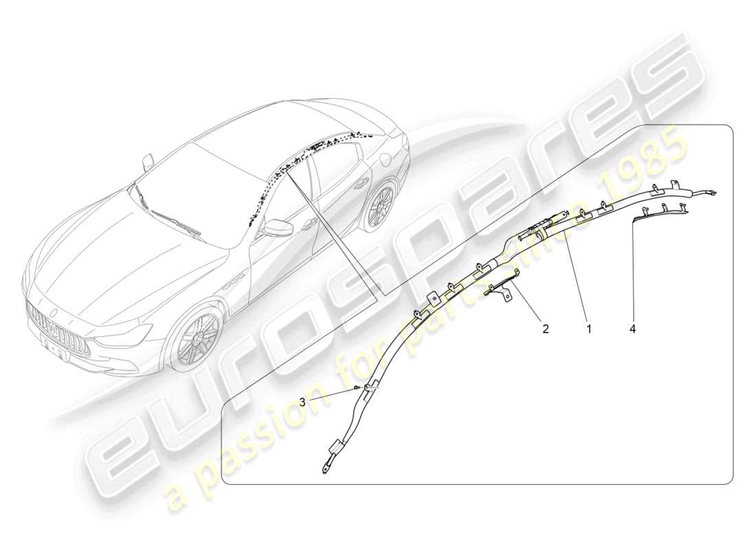 maserati ghibli (2017) window bag system teilediagramm