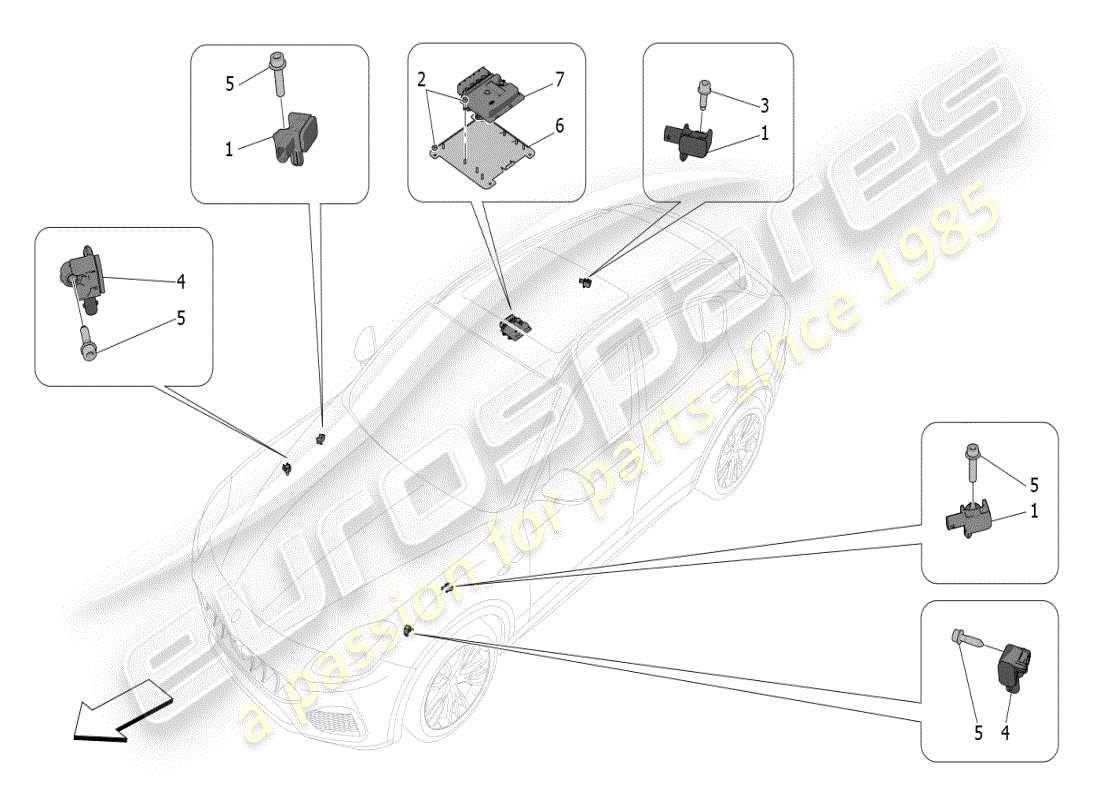 maserati grecale modena (2023) elektronische steuerung (federung) teilediagramm