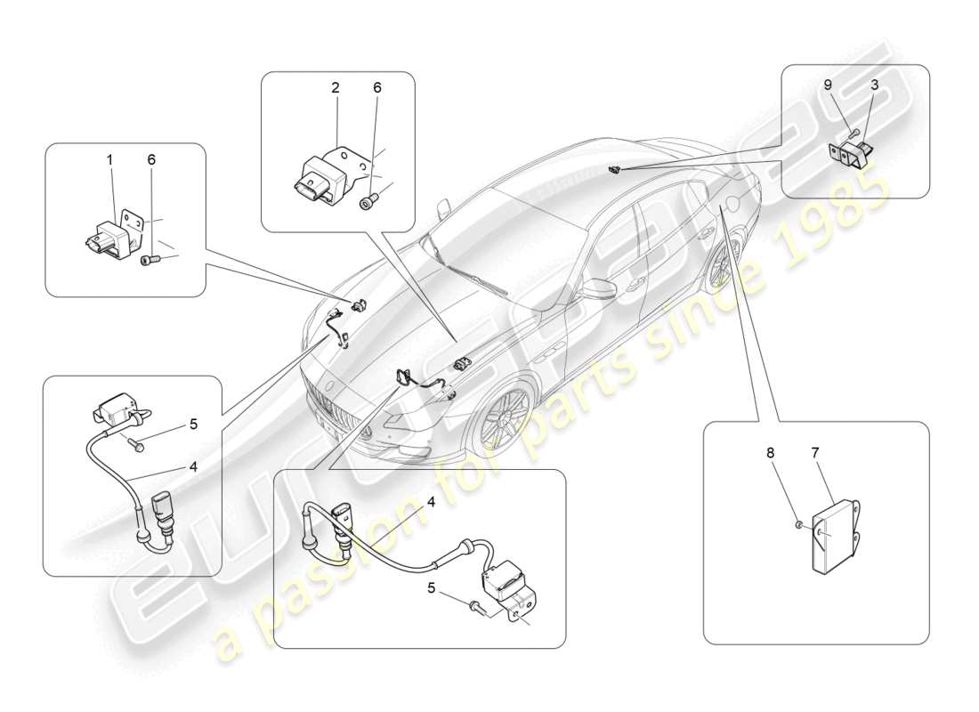 maserati quattroporte (2018) elektronische steuerung (federung) teilediagramm