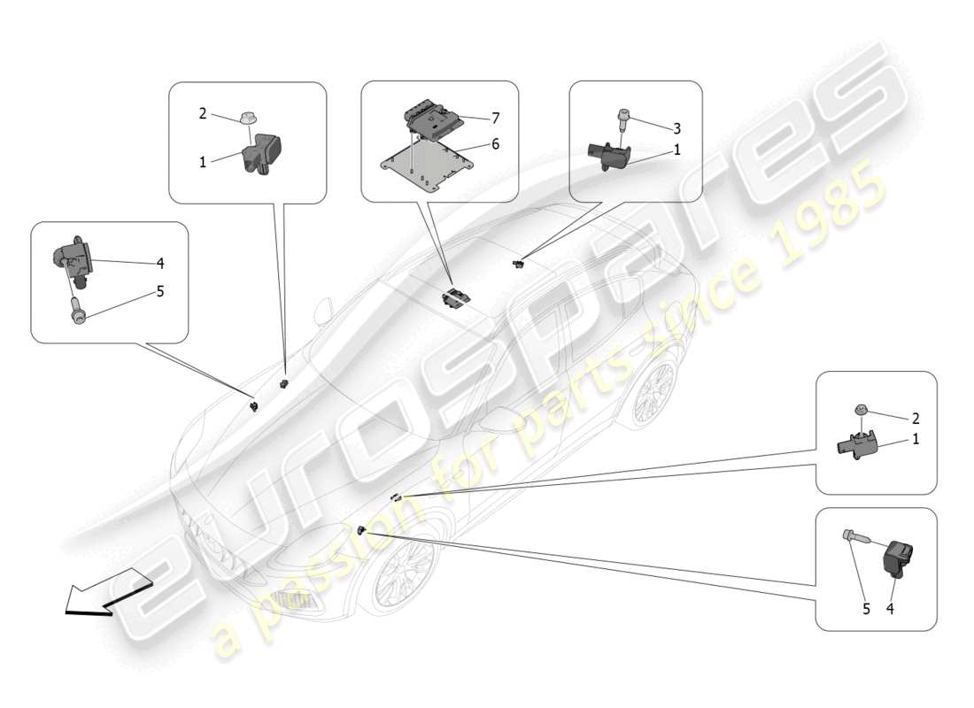 maserati grecale trofeo (2023) elektronische steuerung (federung) teilediagramm