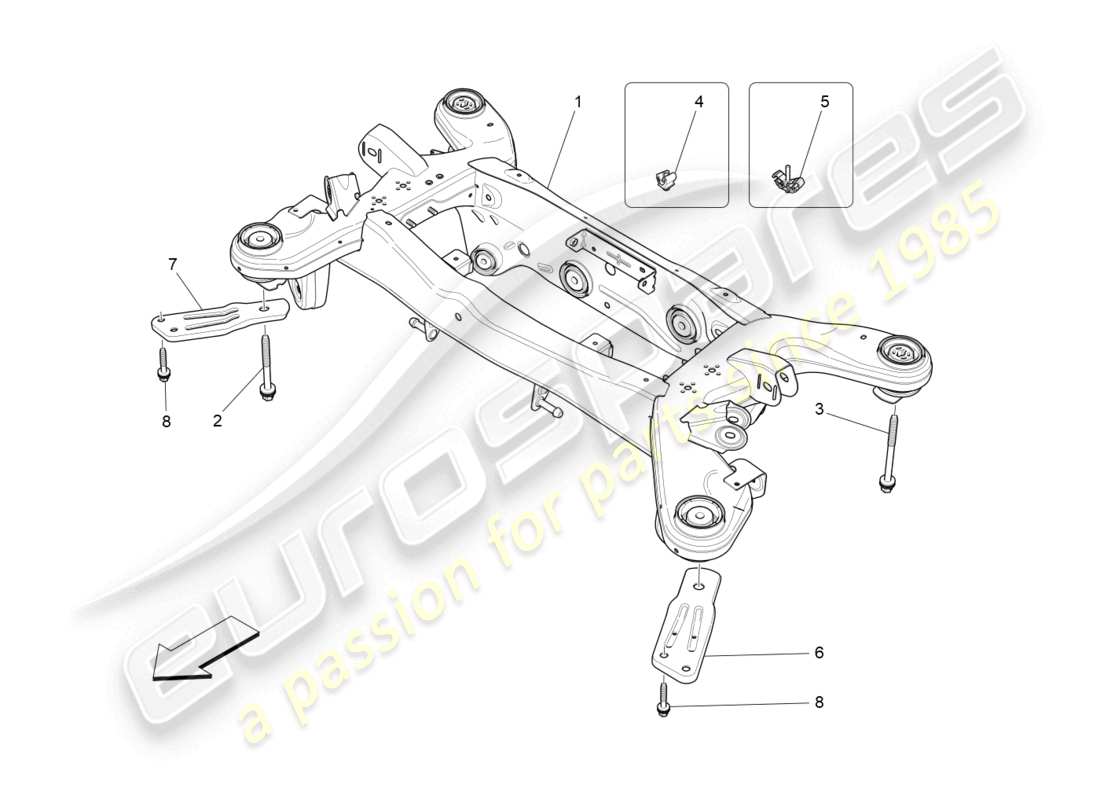 maserati ghibli (2015) hinteres fahrgestell teilediagramm