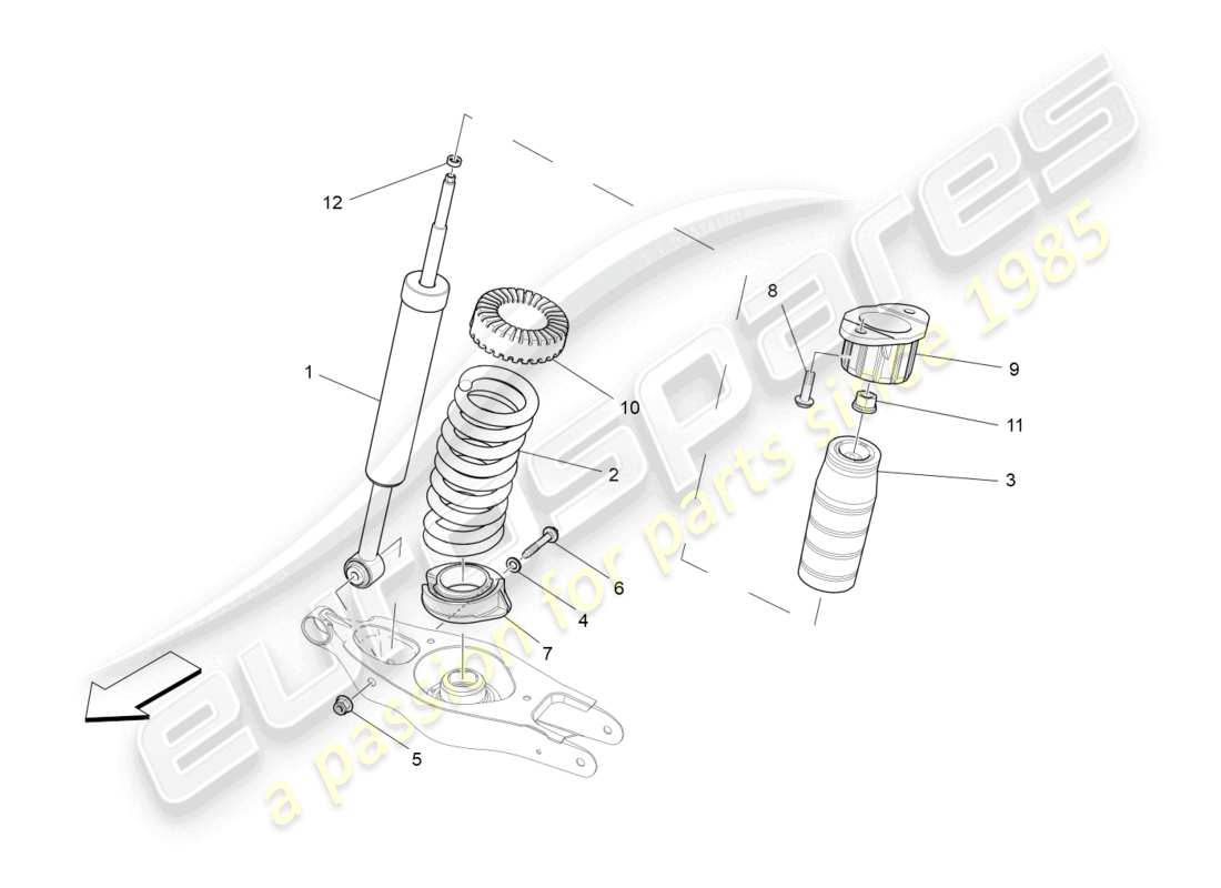 maserati ghibli (2016) hintere stossdämpfergeräte teilediagramm