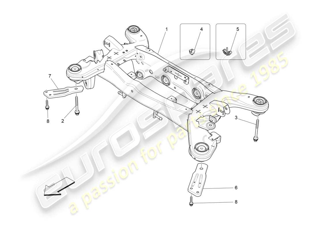 maserati ghibli (2016) hinteres fahrgestell teilediagramm