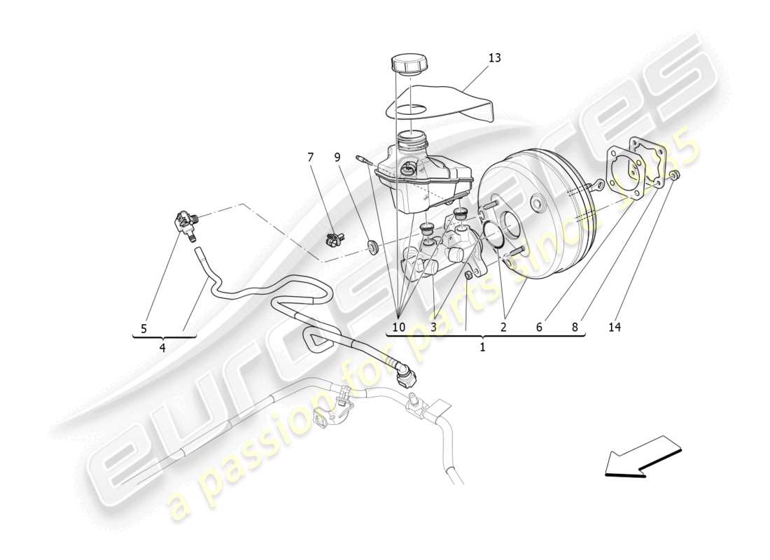 maserati levante modena (2022) bremsservosystem teilediagramm