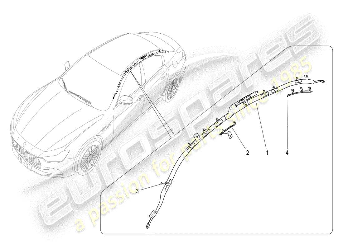 maserati ghibli (2021) window bag system teilediagramm