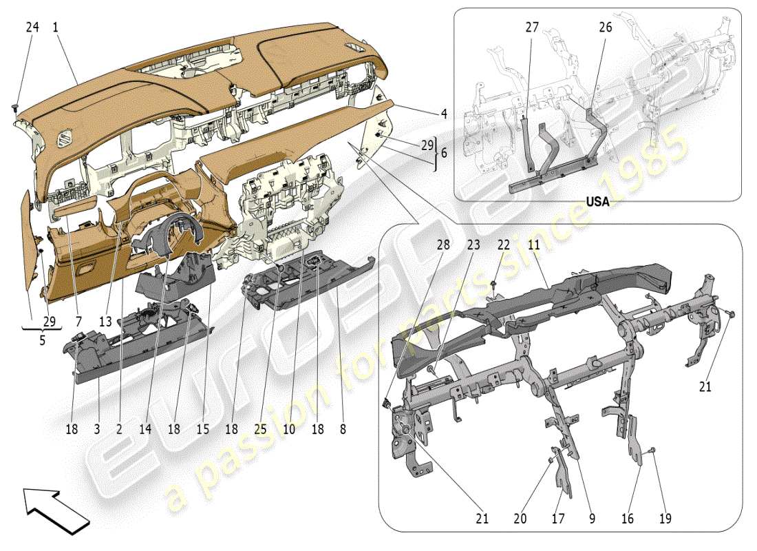 maserati grecale modena (2023) dashboard unit ersatzteildiagramm