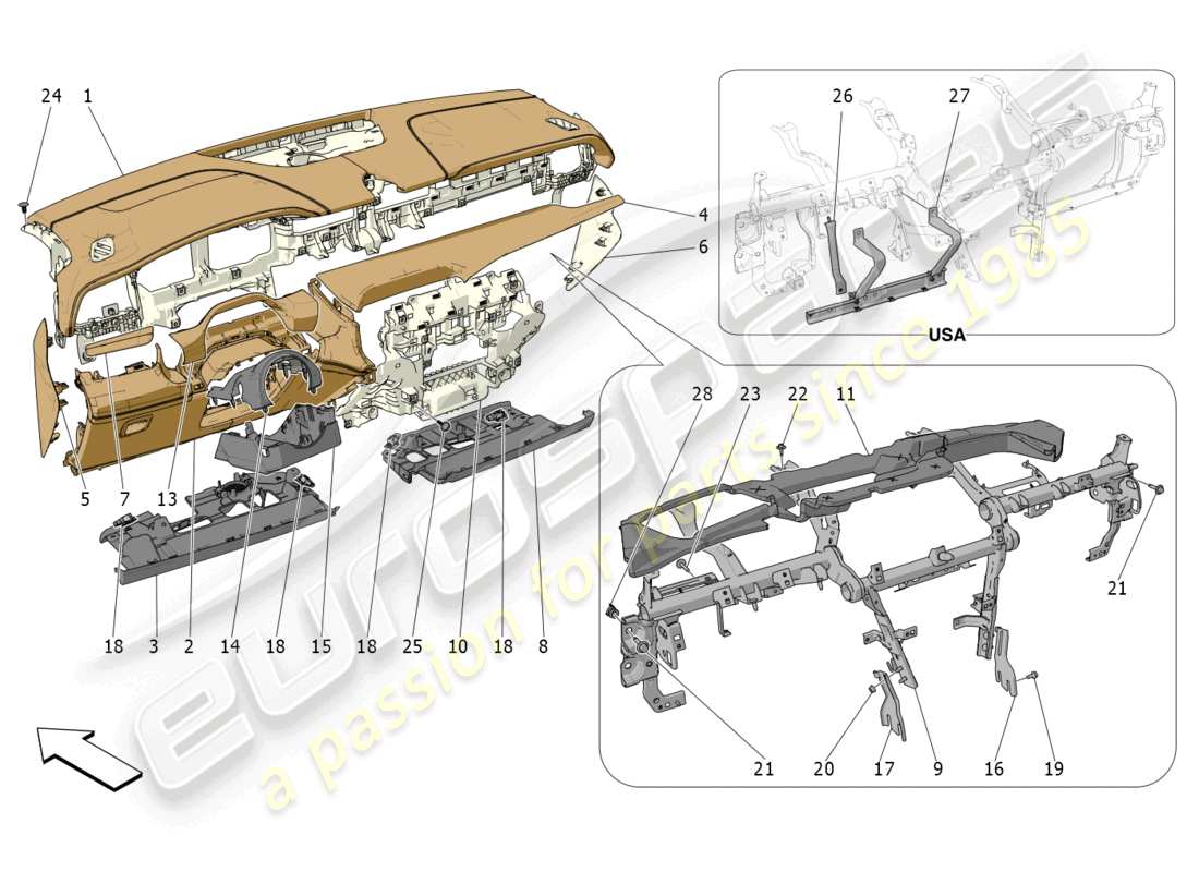 maserati grecale trofeo (2023) dashboard unit ersatzteildiagramm