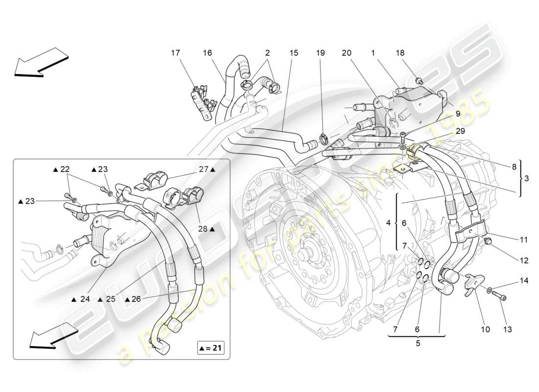 maserati quattroporte (2018) schmierung und getriebeölkühlung teilediagramm
