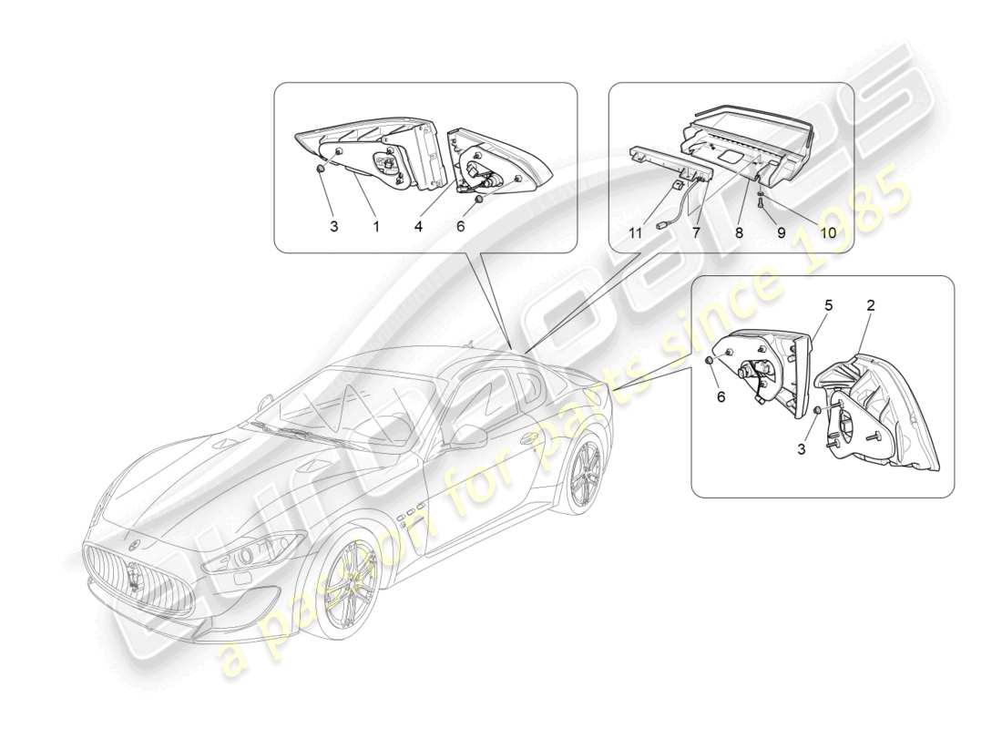 maserati granturismo mc stradale (2013) rücklichtkombinationen ersatzteildiagramm