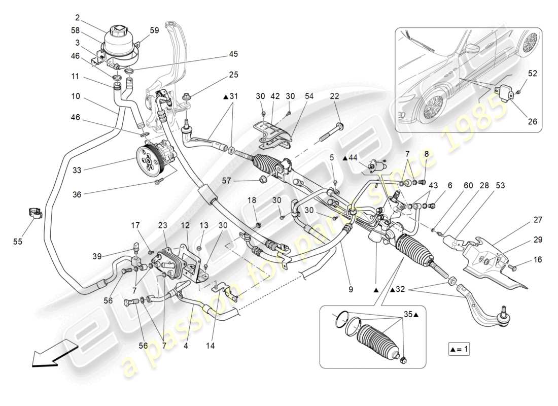 maserati levante (2017) komplette lenkzahnradeinheit ersatzteildiagramm