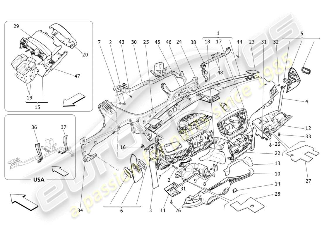 maserati ghibli (2015) dashboard unit ersatzteildiagramm