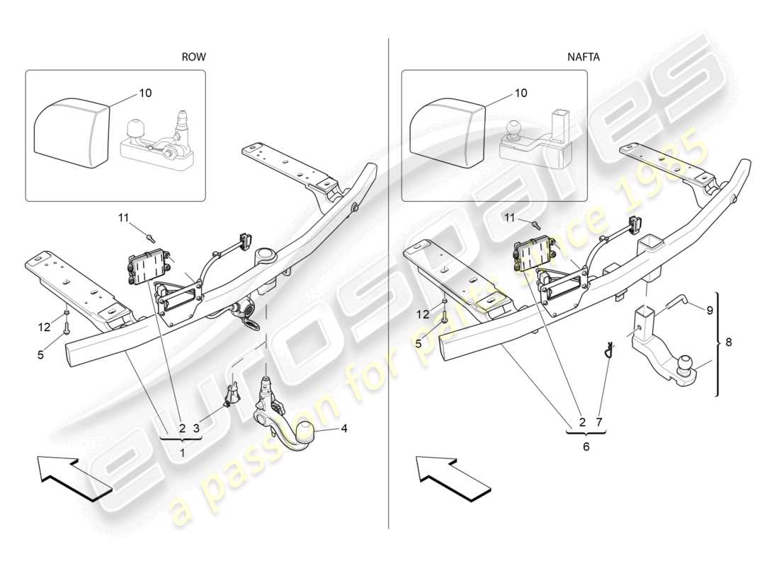 maserati levante (2018) standardmässig mitgeliefertes teilediagramm