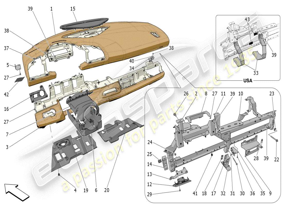 maserati mc20 (2024) armaturenbretteinheit teilediagramm