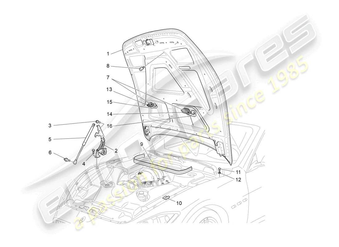 maserati granturismo mc stradale (2011) vordere deckel teilediagramm