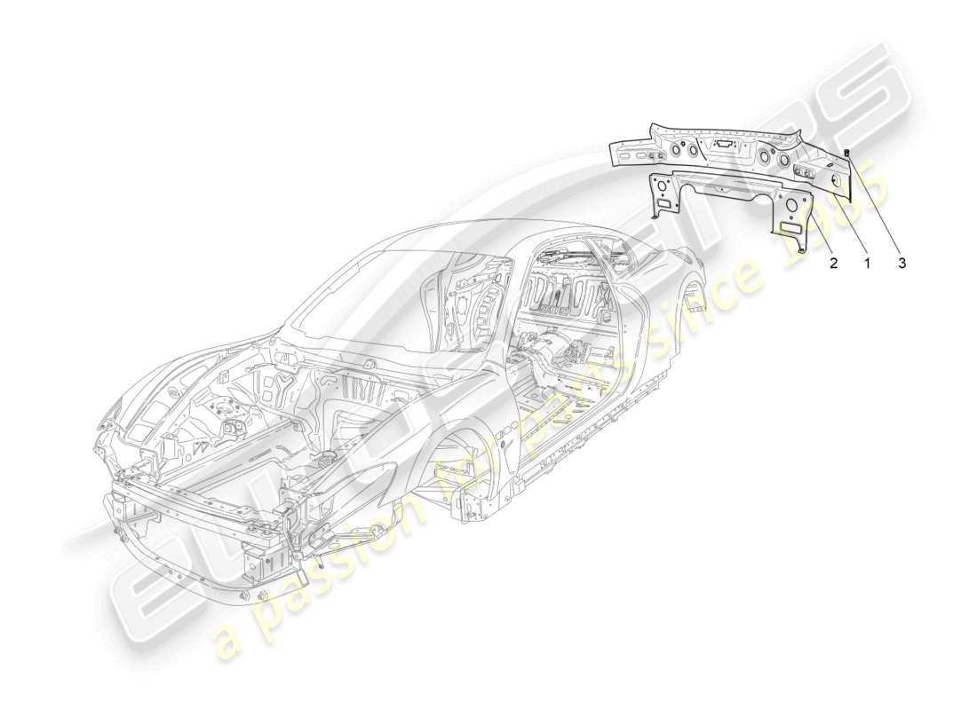 maserati granturismo mc stradale (2011) karosserie und hintere aussenverkleidung teilediagramm