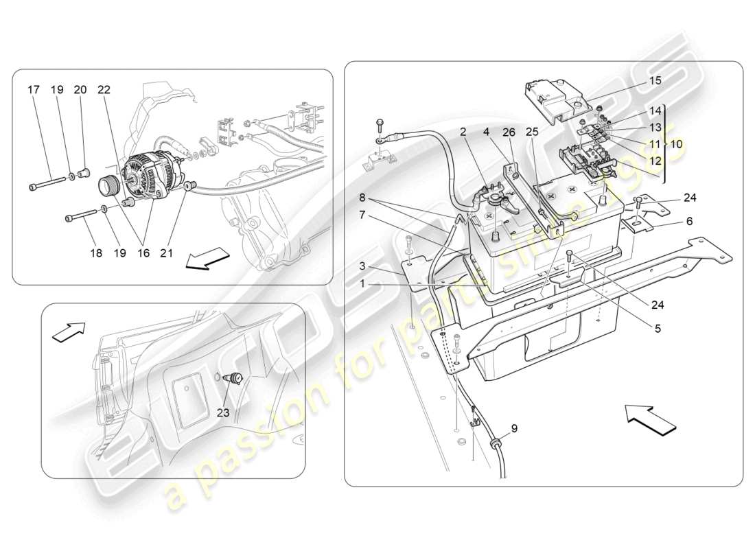 maserati granturismo mc stradale (2012) energiegeneration und -speicherung teilediagramm