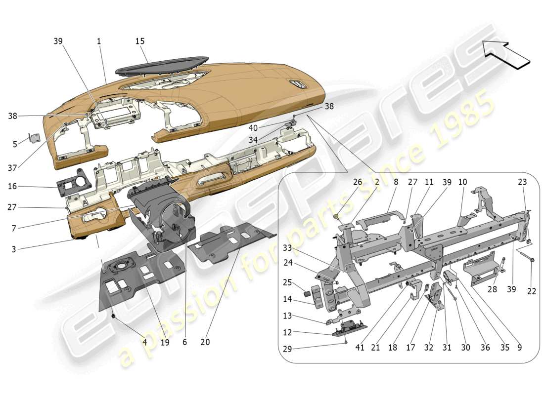 maserati mc20 (2022) dashboard unit ersatzteildiagramm