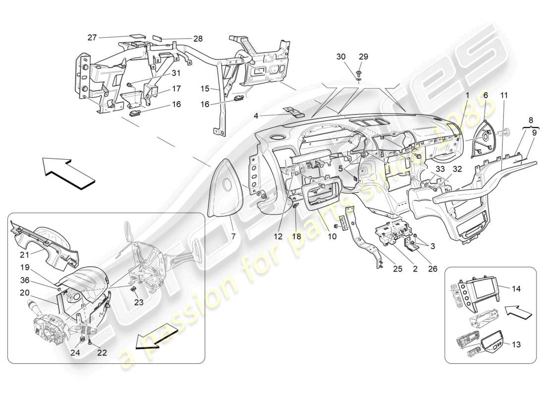 maserati granturismo mc stradale (2011) dashboard unit ersatzteildiagramm