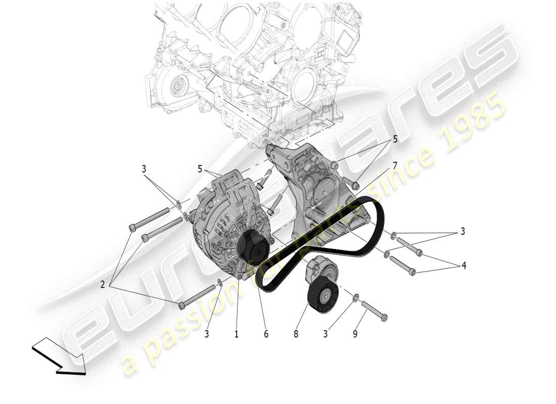 maserati mc20 (2024) energieerzeugung und -speicherung teilediagramm