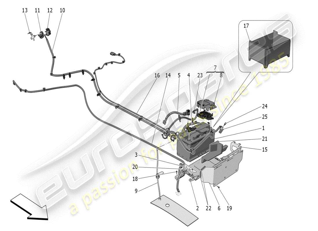 maserati mc20 (2024) energieerzeugung und -speicherung teilediagramm