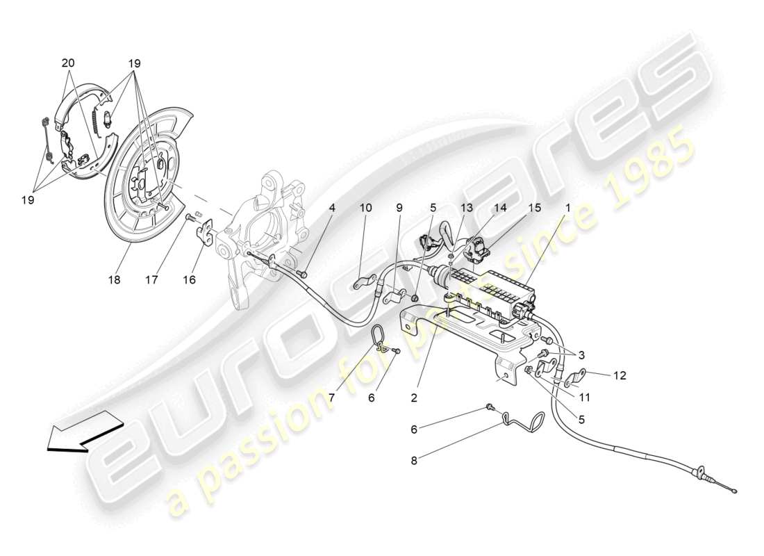 maserati ghibli (2016) parkbremse ersatzteildiagramm