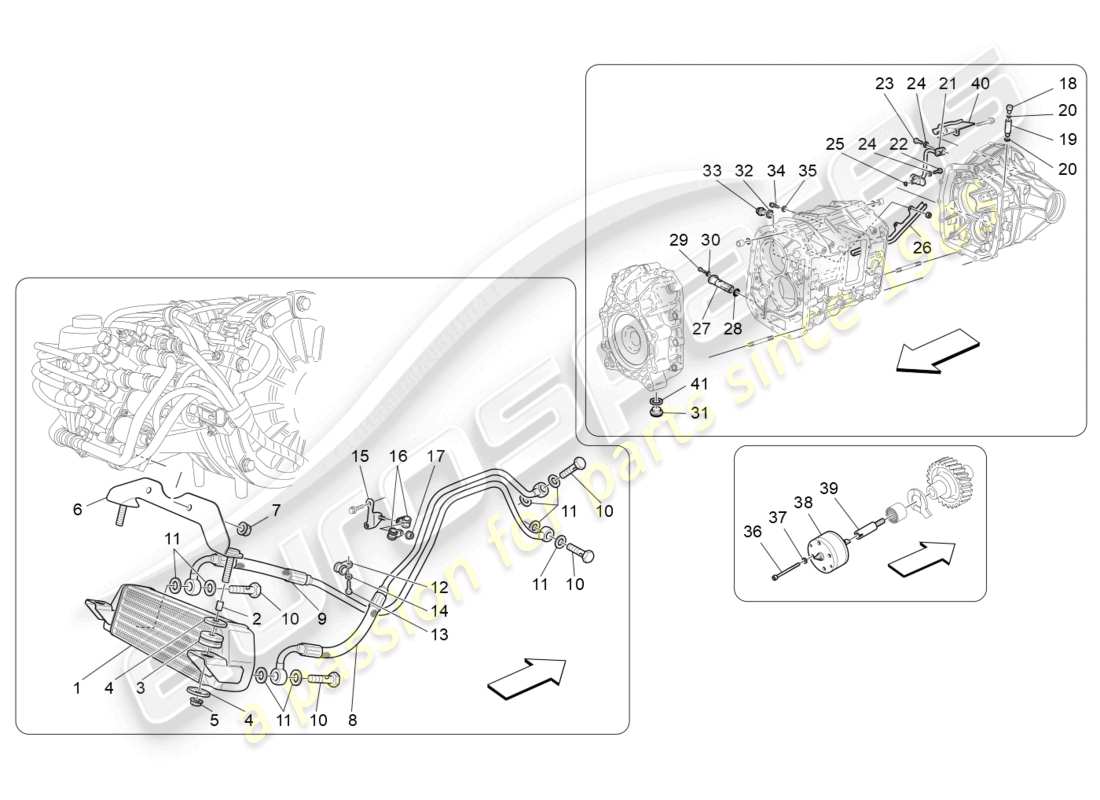 maserati granturismo mc stradale (2011) schmierung und getriebeölkühlung teilediagramm