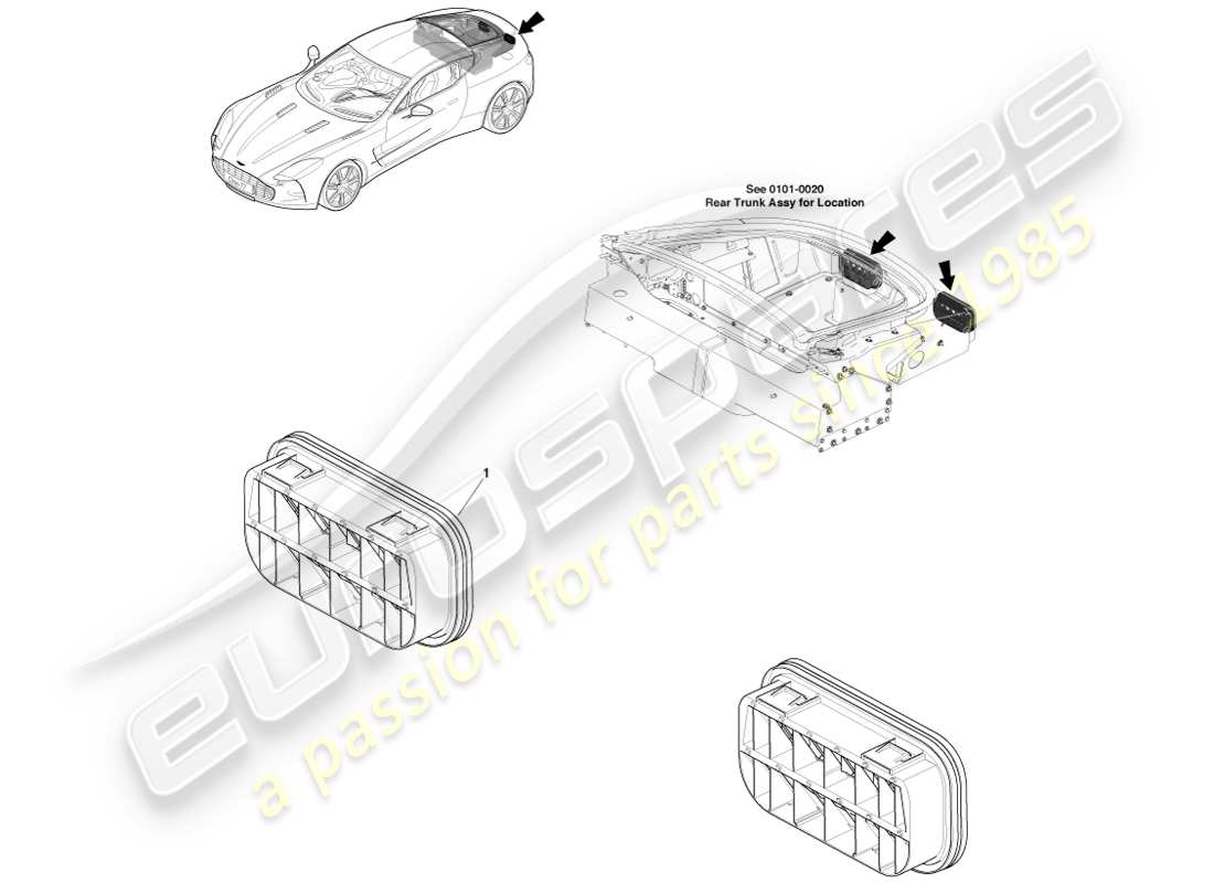 aston martin one-77 (2011) teilediagramm für luftabsaugkomponenten