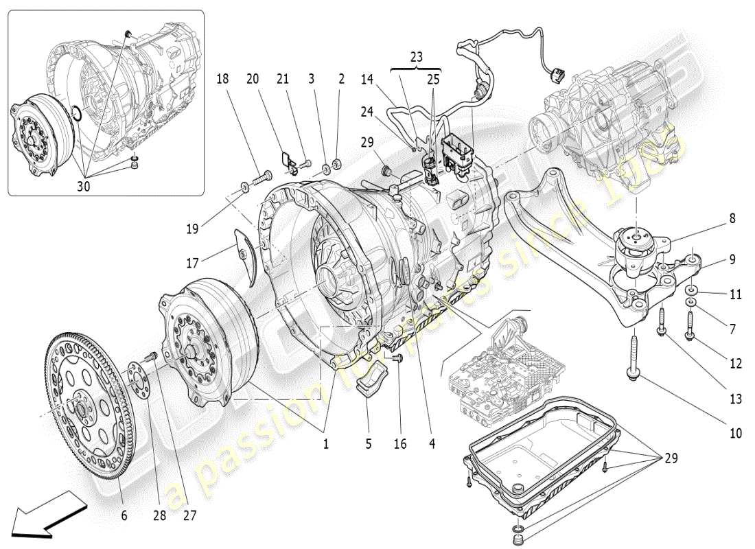 maserati ghibli (2021) getriebegehäuse ersatzteildiagramm
