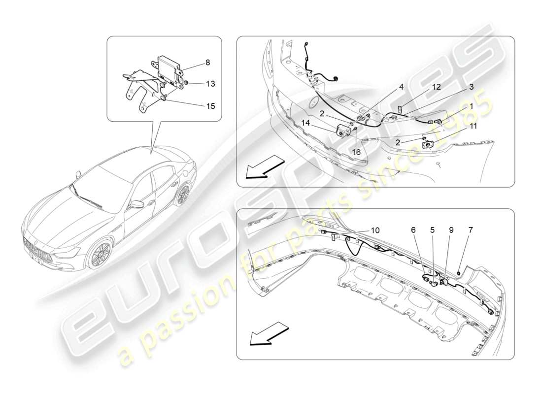 maserati ghibli (2016) parksensoren teilediagramm