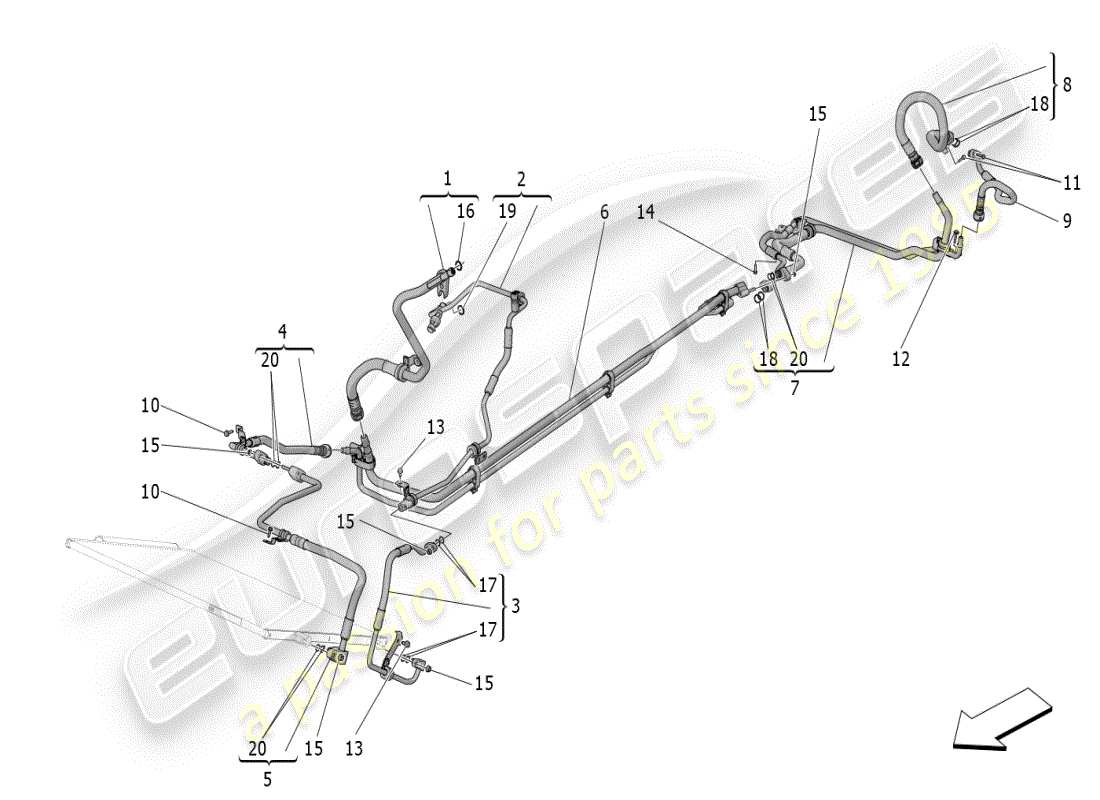 maserati mc20 (2024) a/c-gerät: geräte im motorraum teilediagramm