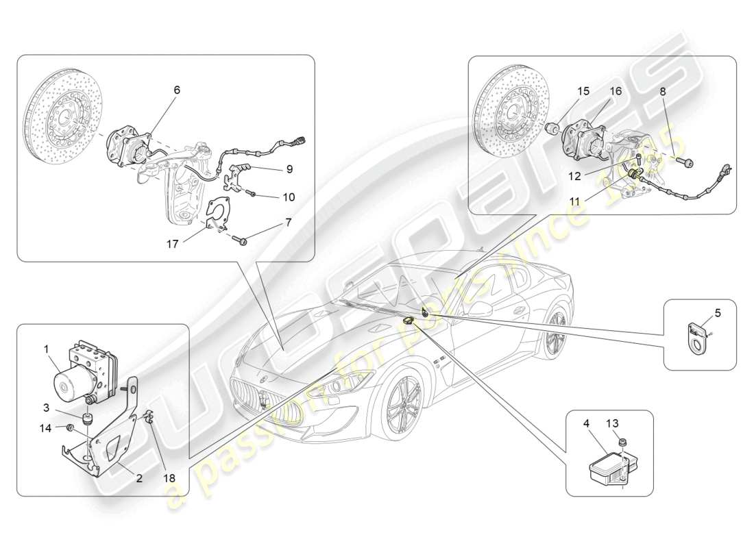 maserati granturismo mc stradale (2012) bremssteuersysteme teilediagramm