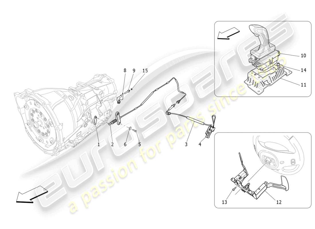 maserati levante gt (2022) fahrersteuerung für automatikgetriebe ersatzteildiagramm