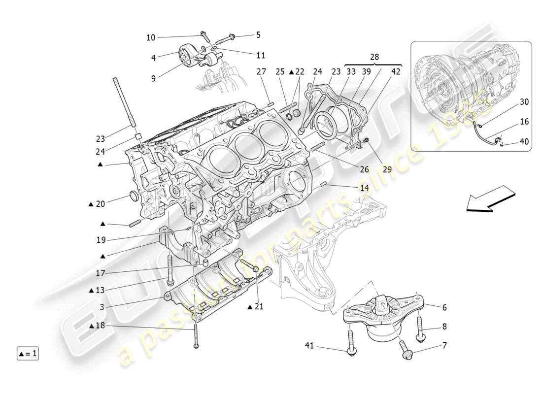 maserati levante modena (2022) kurbelgehäuse-teilediagramm