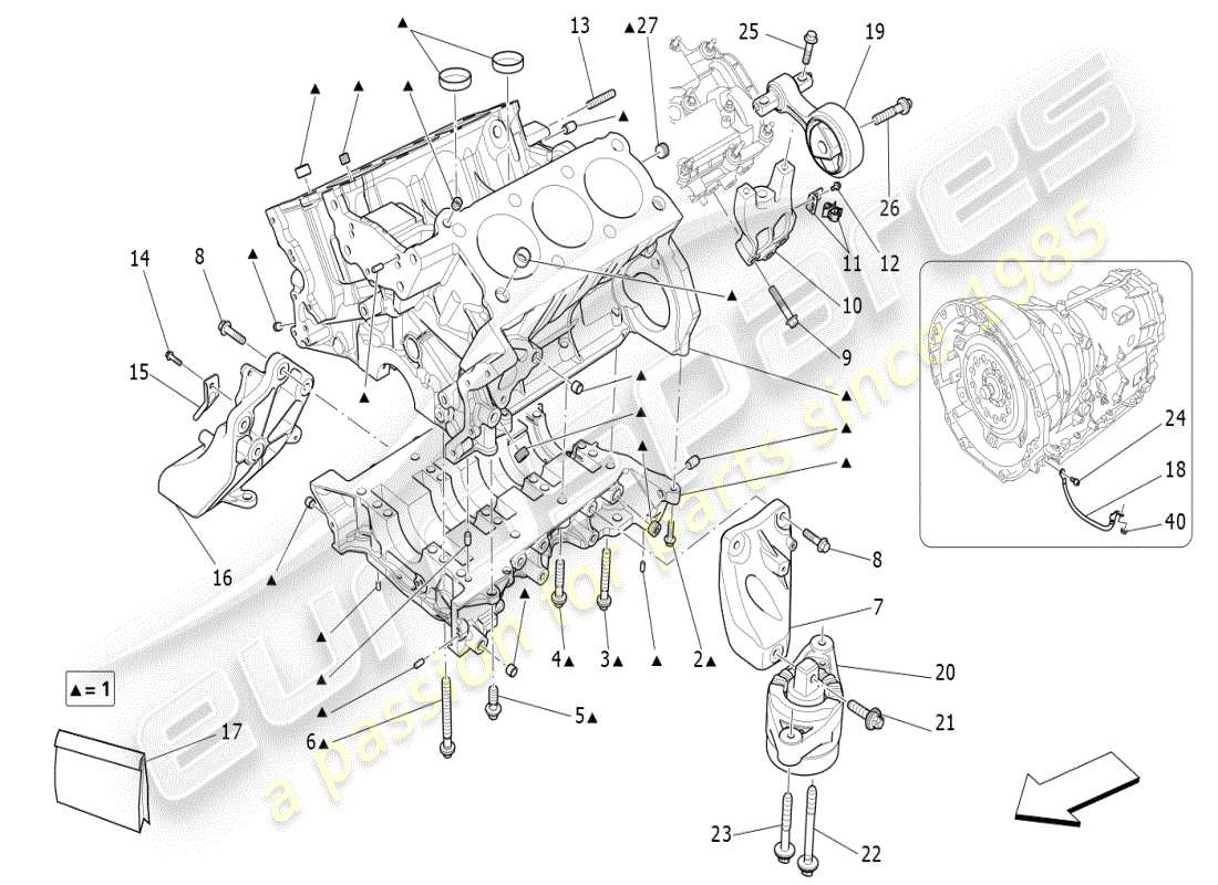 maserati ghibli (2019) kurbelgehäuse-teilediagramm