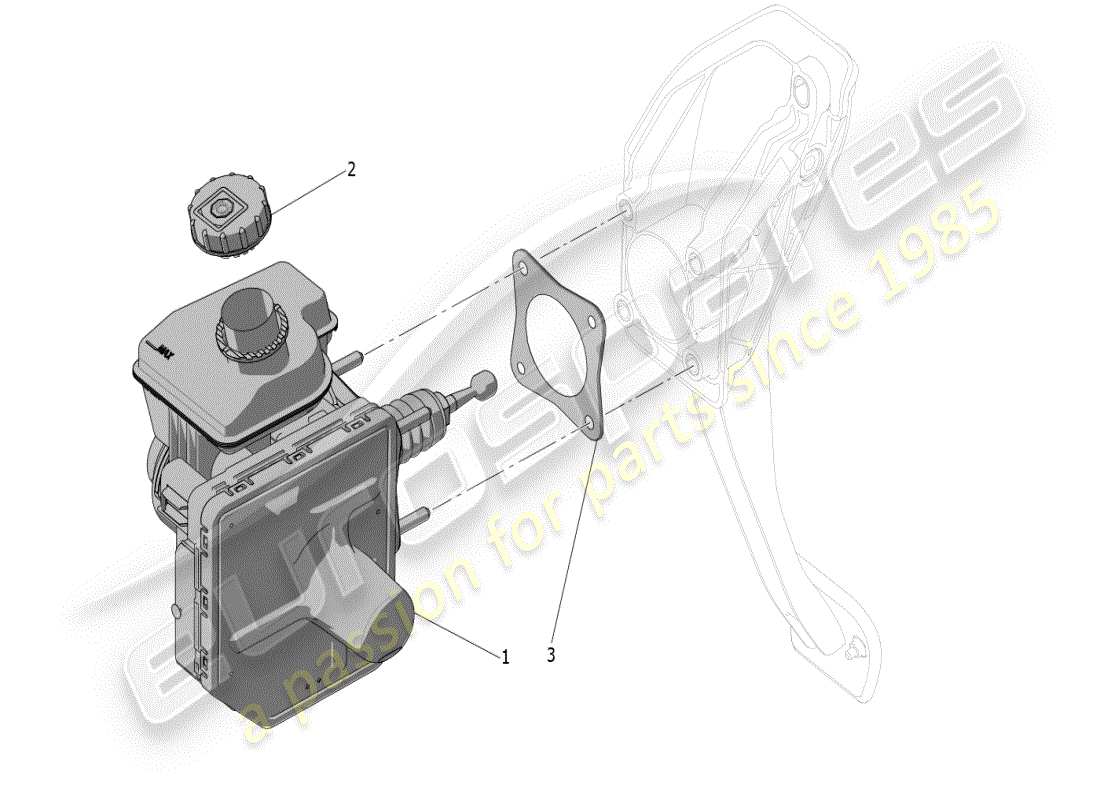 maserati mc20 (2024) bremsservosystem teilediagramm