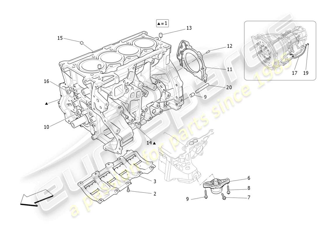 maserati levante gt (2022) kurbelgehäuse-teilediagramm