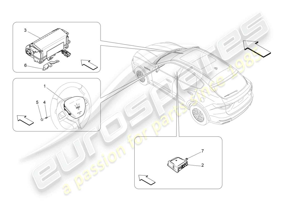 maserati levante trofeo (2020) front-airbag-system teilediagramm