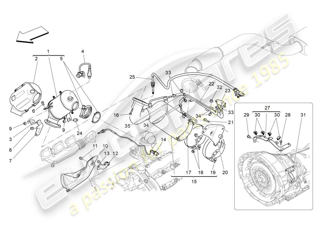 eine teilezeichnung aus dem maserati ghibli (2015) teilekatalog