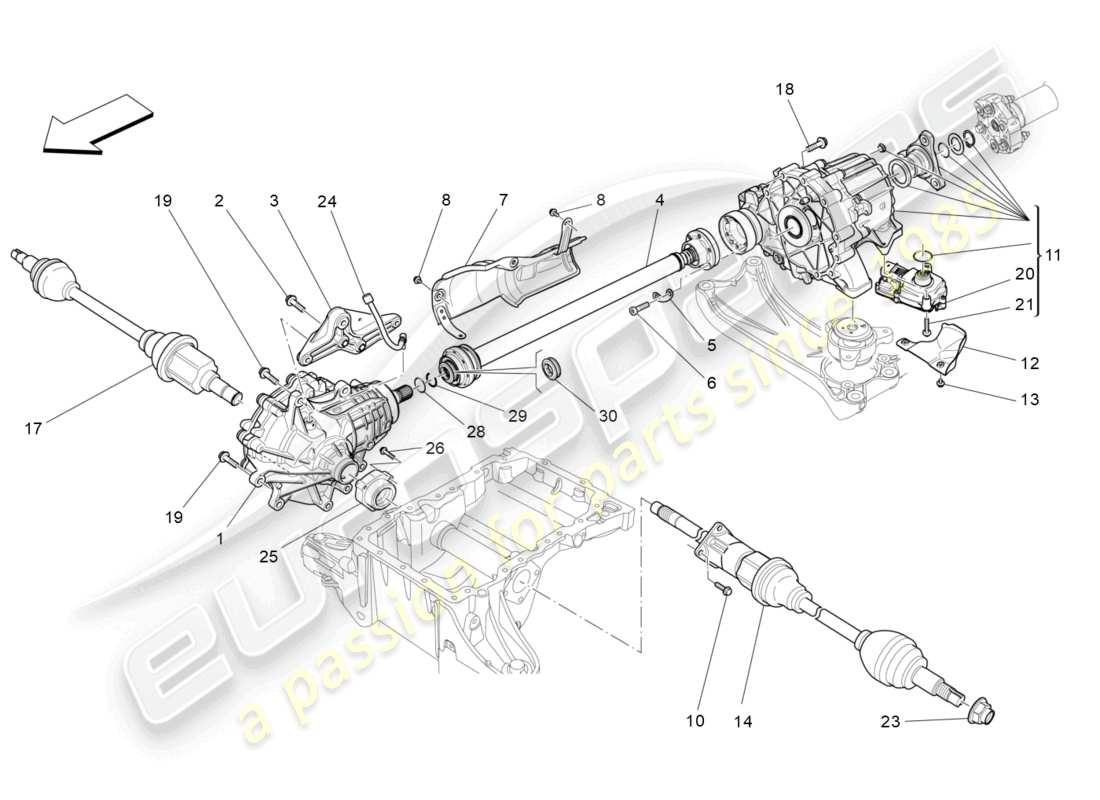 eine teilezeichnung aus dem maserati levante (2018) teilekatalog