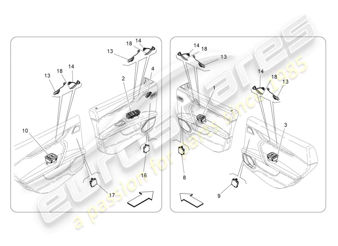 maserati ghibli (2018) türgeräte ersatzteildiagramm