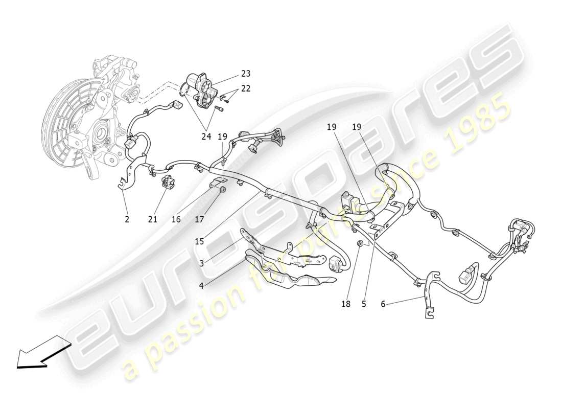 maserati ghibli (2018) parkbremse ersatzteildiagramm