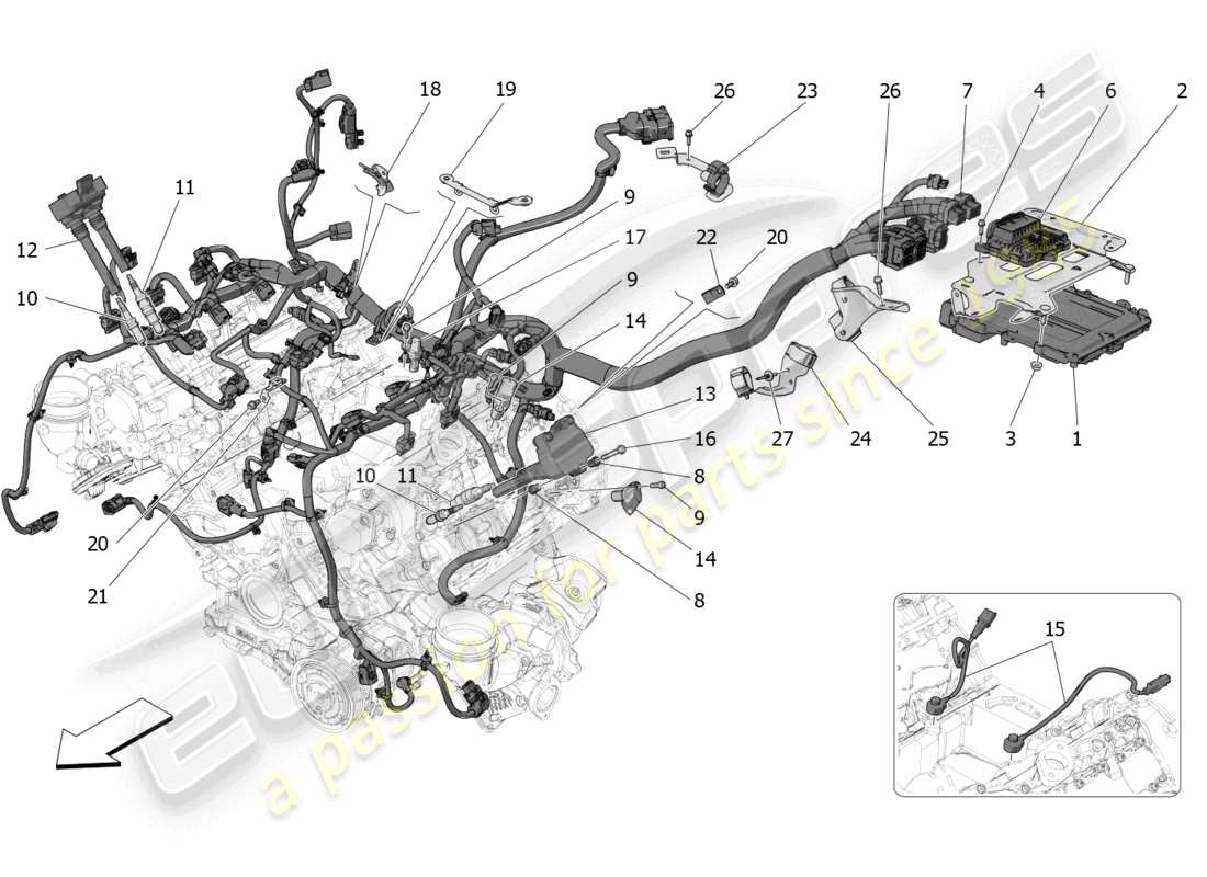 ein teilediagramm aus dem teilekatalog maserati mc20