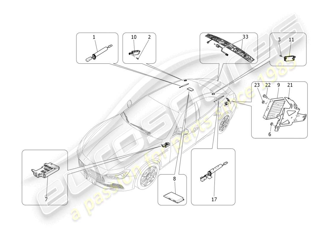 ein Teilediagramm aus dem Maserati Ghibli (2014)-Teilekatalog