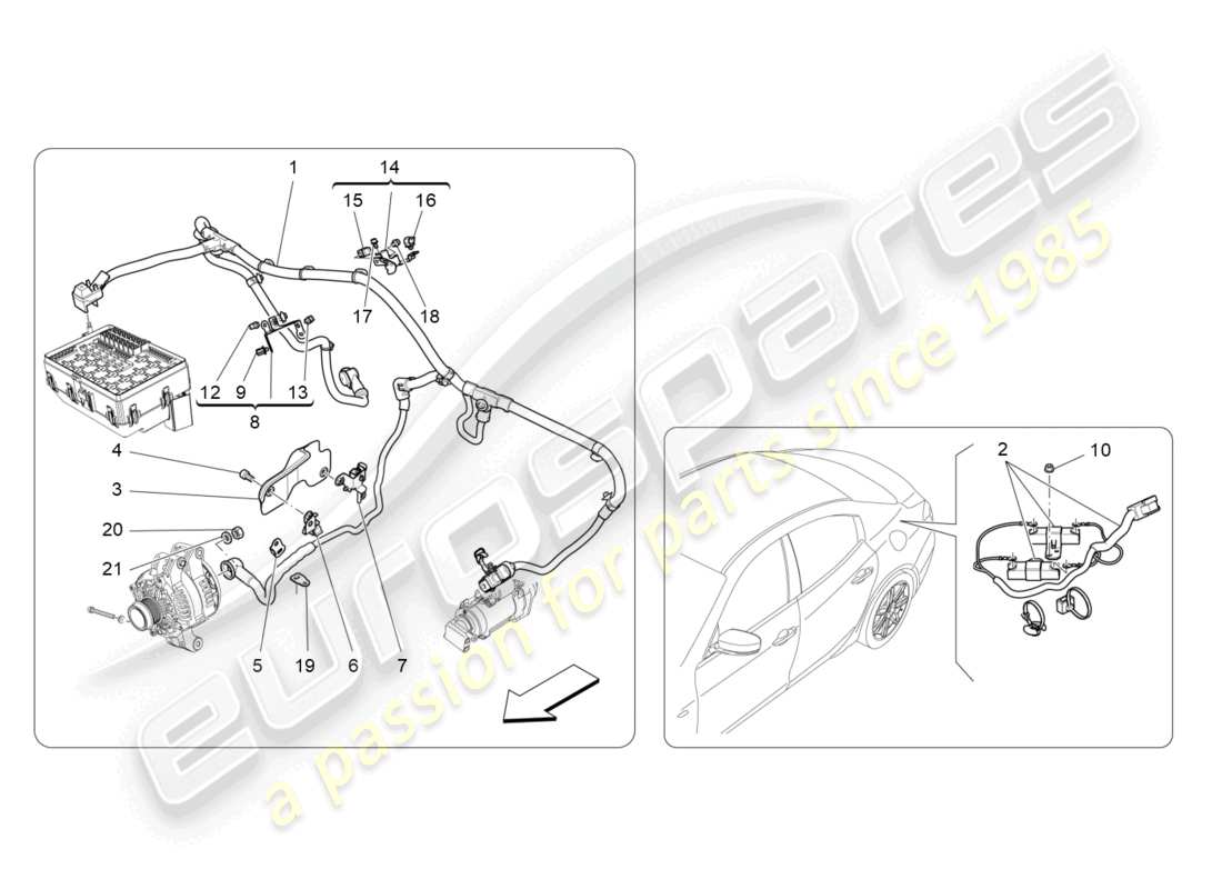 maserati ghibli (2014) hauptverkabelung teilediagramm