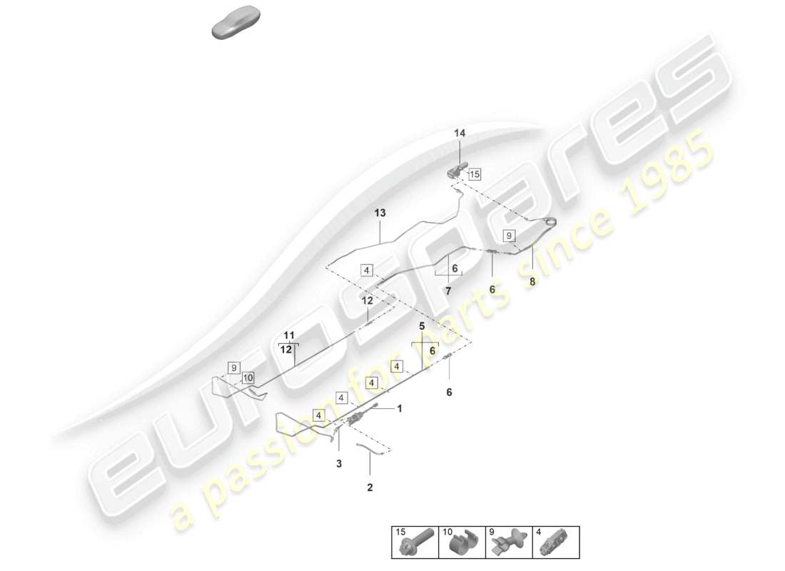 porsche 2023 (992-1 gt3/rs/st) hydraulische kupplungsbetätigung kupplungsgeberzylinder schlauch teilediagramm