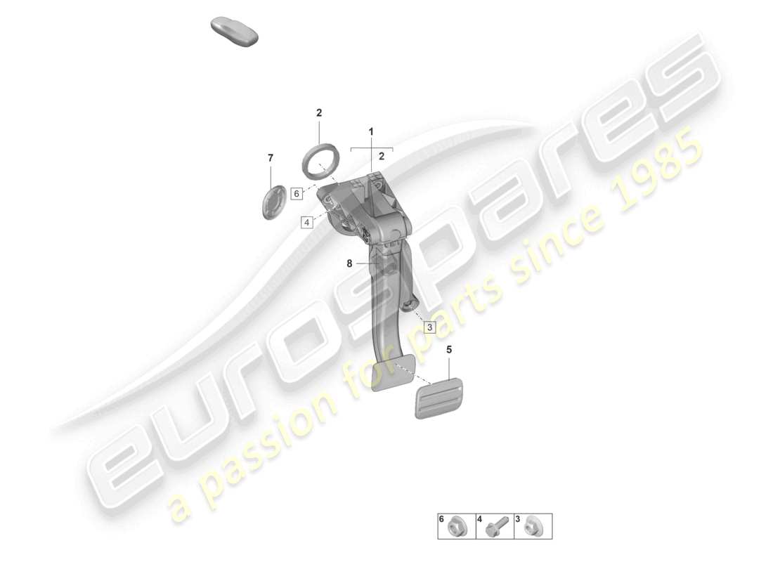 porsche 2022 (992-1 gt3/rs/st) bremspedal für 7-speed doppelkupplungsgetriebe ersatzteildiagramm