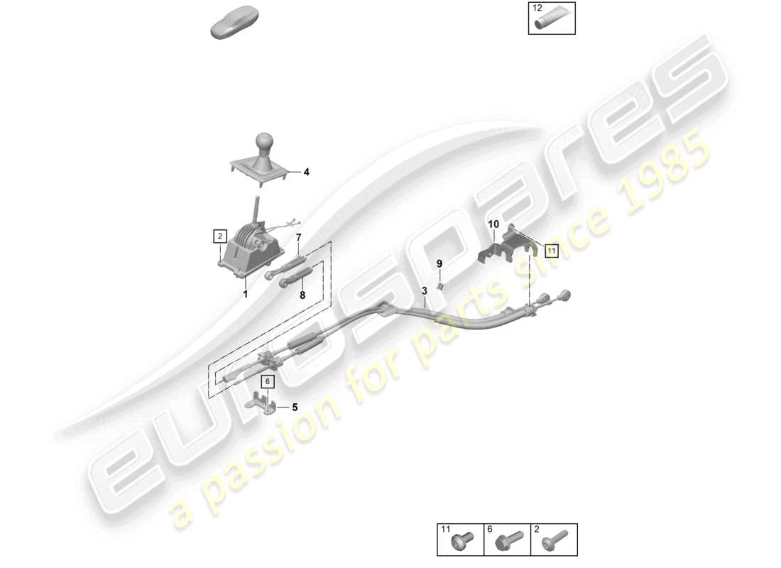 porsche 2023 (992-1 gt3/rs/st) wählhebelmechanismus 7-speed schaltgetriebe ersatzteildiagramm