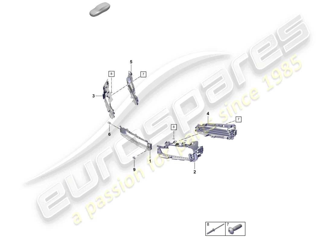 porsche 2024 (992-2 turbo / s) luftführung frontstoßstange ersatzteildiagramm