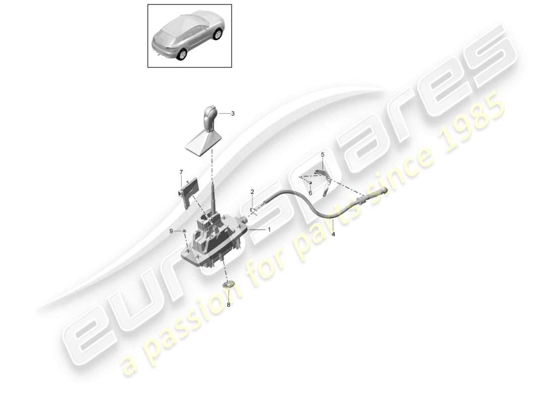porsche 2021 (macan) wählhebel - pdk - d - mj 2022>> ersatzteildiagramm