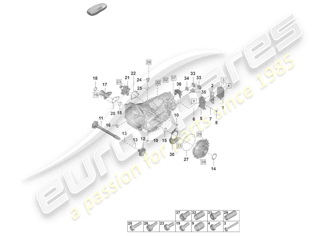 porsche 2023 (992-1 turbo / s) schaltgetriebe einzelteile ersatzteilübersicht
